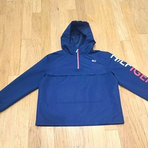 Like New Boys Blue Tommy Hilfiger Lightweight Hooded Windbreaker Rain Jacket